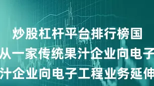 炒股杠杆平台排行榜国投中鲁将从一家传统果汁企业向电子工程业务延伸