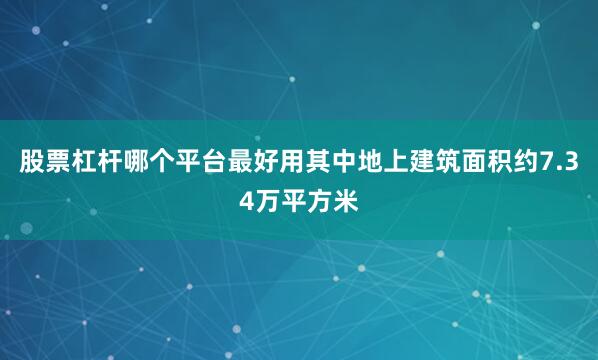 股票杠杆哪个平台最好用其中地上建筑面积约7.34万平方米